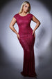 Cowl Back Sequin Maxi - Burgundy by Goddiva