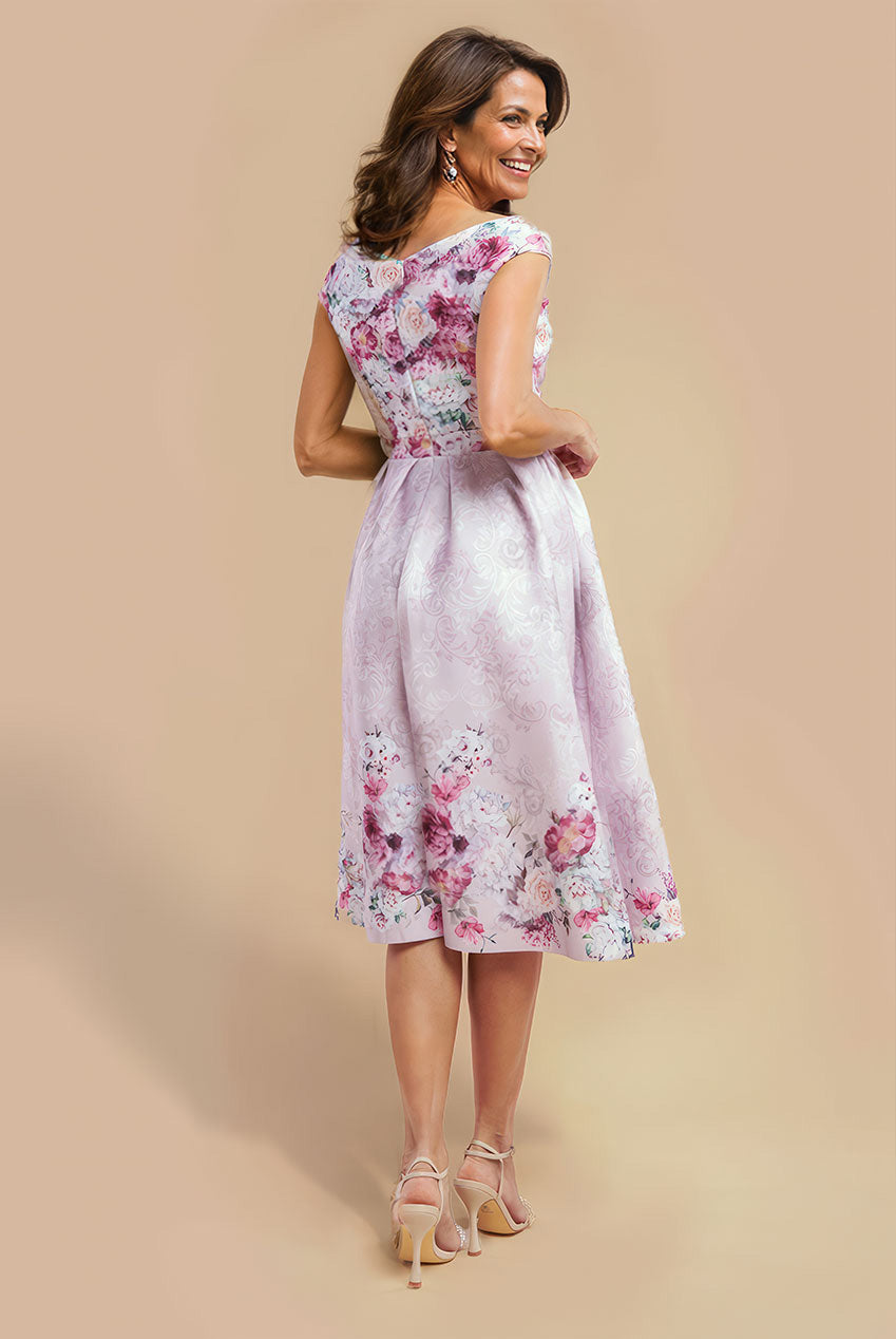 Sweetheart Floral Midi Dress - Blush Pink DR3207M