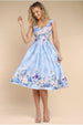 Sweetheart Floral Midi Dress - Powder Blue by Goddiva