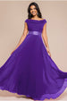 Cowl Neck Chiffon Maxi Dress - Purple by Goddiva