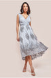 Pleated Satin Bodice High And Low Dress - Grey by Goddiva