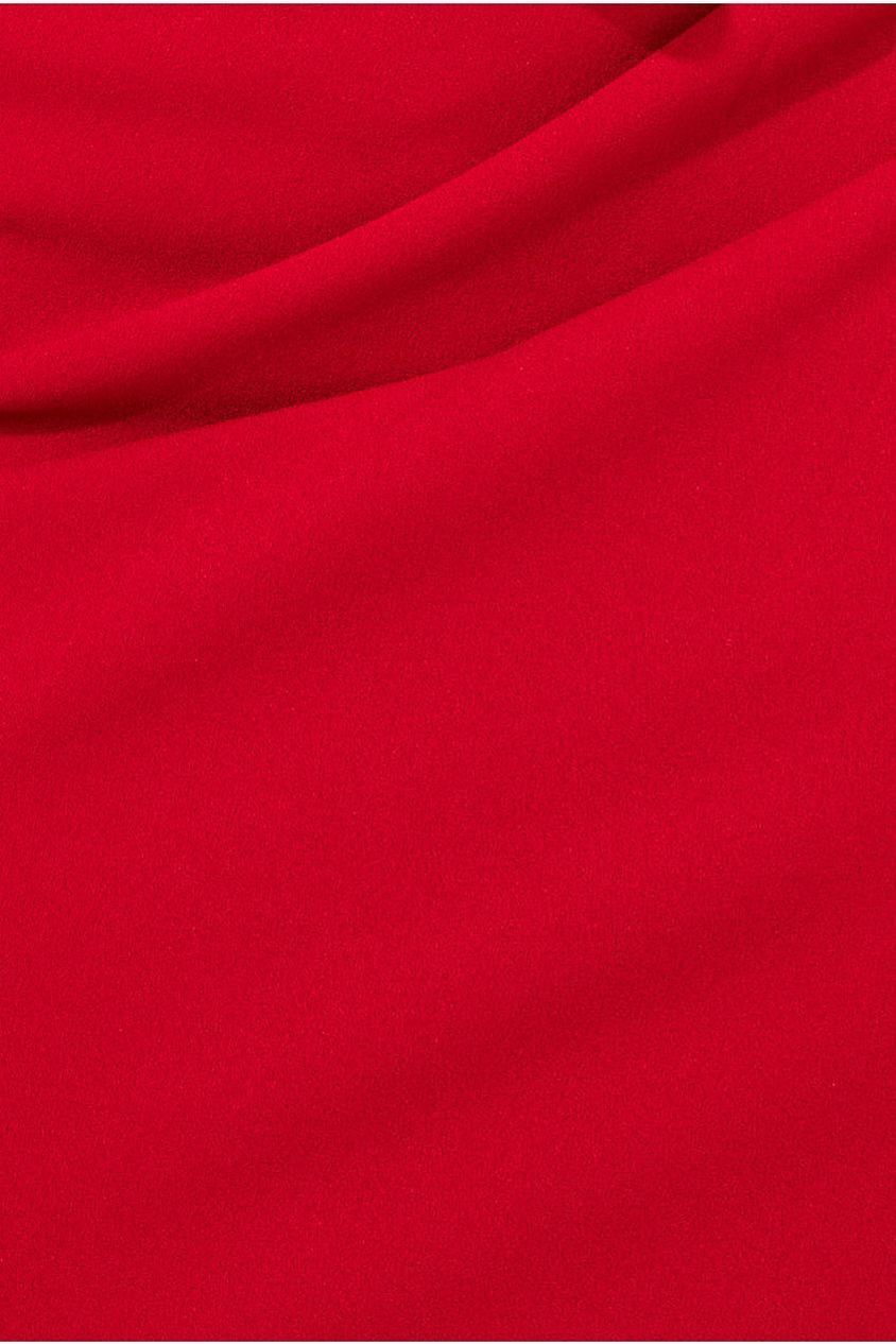 Satin & Scuba Off The Shoulder Midi Dress - Red DR3484