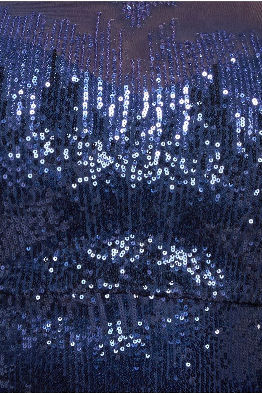 Long Sleeve Aztec Sequin Maxi Dress - Navy DR3490PLUS