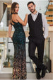 Ombre Sequin Halter Maxi Thigh Split - Emerald Green by Goddiva