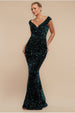 Multi Sequin & Velvet Bardot Maxi - Emerald Green by Goddiva