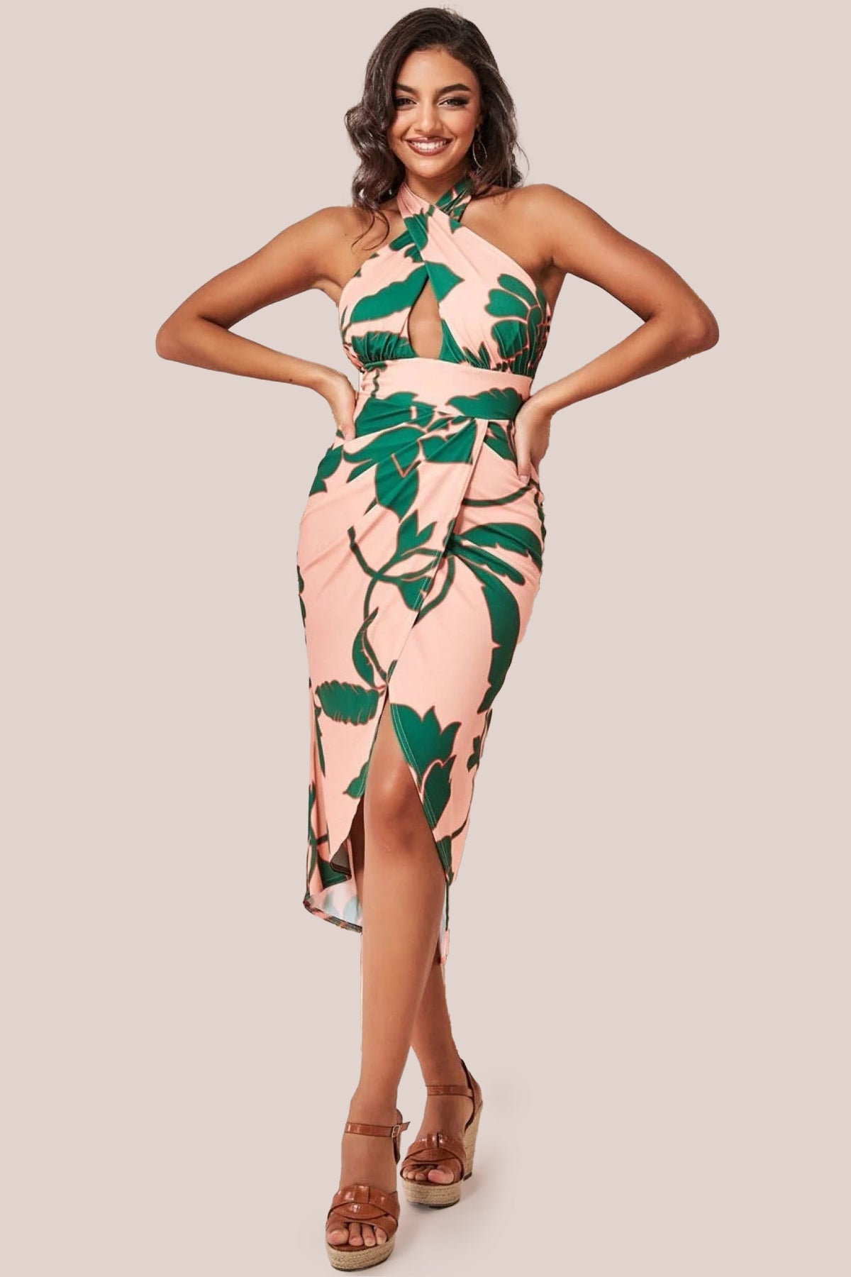 Printed Crossover Midi - Green DR3603