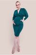 Maternity Batwing Sleeve Midi Dress - Emerald Green by Goddiva