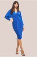 Batwing Sleeve Midi Dress - Royal Blue by Goddiva