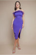 Feather Boobtube Midi Dress - Purple by Goddiva