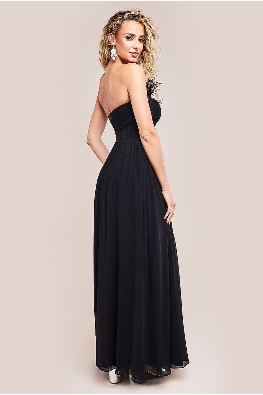 Bridesmaids Chiffon Maxi Dress - Black DR3777