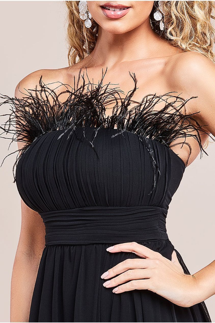 Bridesmaids Chiffon Maxi Dress - Black DR3777