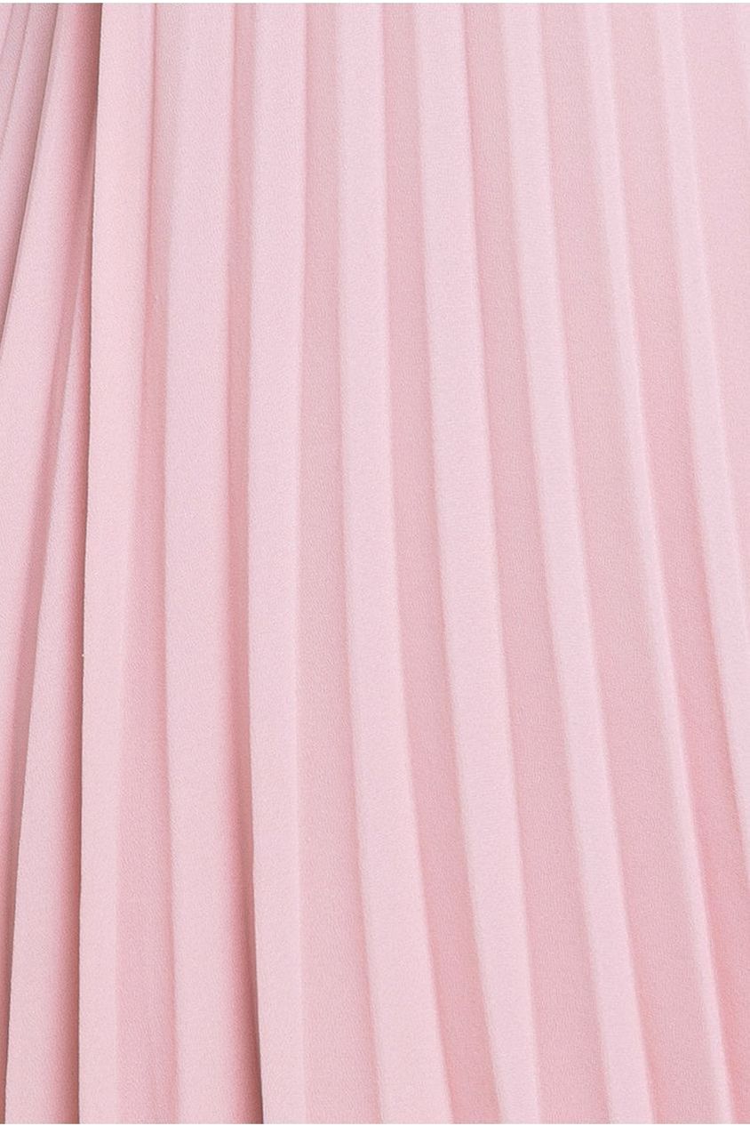 Embroidered Top Chiffon Pleated Midi - Blush Pink DR3802M