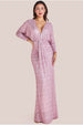 Plunge V-Neck Sequin Maxi - Blush by Goddiva