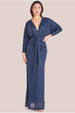 Plunge V-Neck Sequin Maxi - Navy by Goddiva