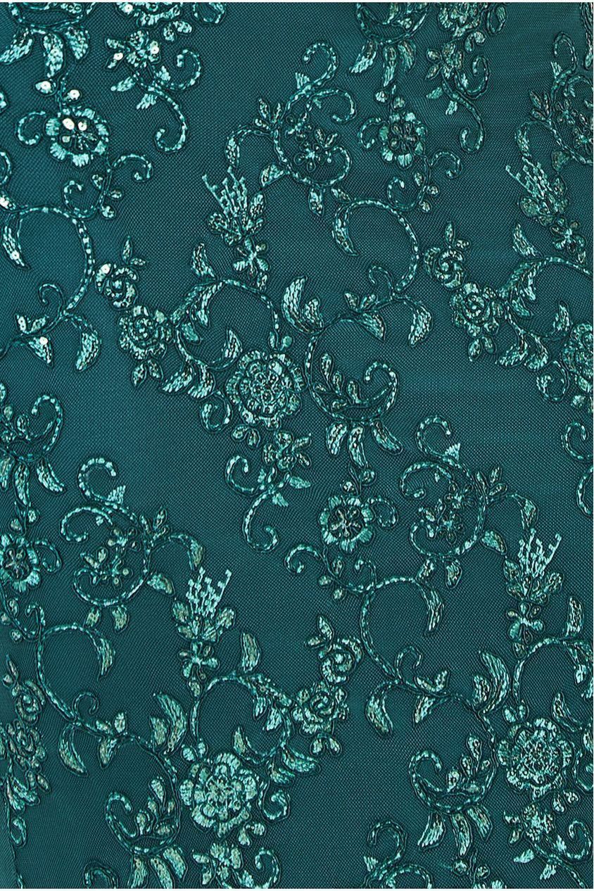 Scalloped Lace Maxi Dress - Emerald Green DR3897