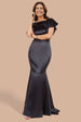 Satin Flutter Sleeve Mermaid Maxi - Black by Goddiva