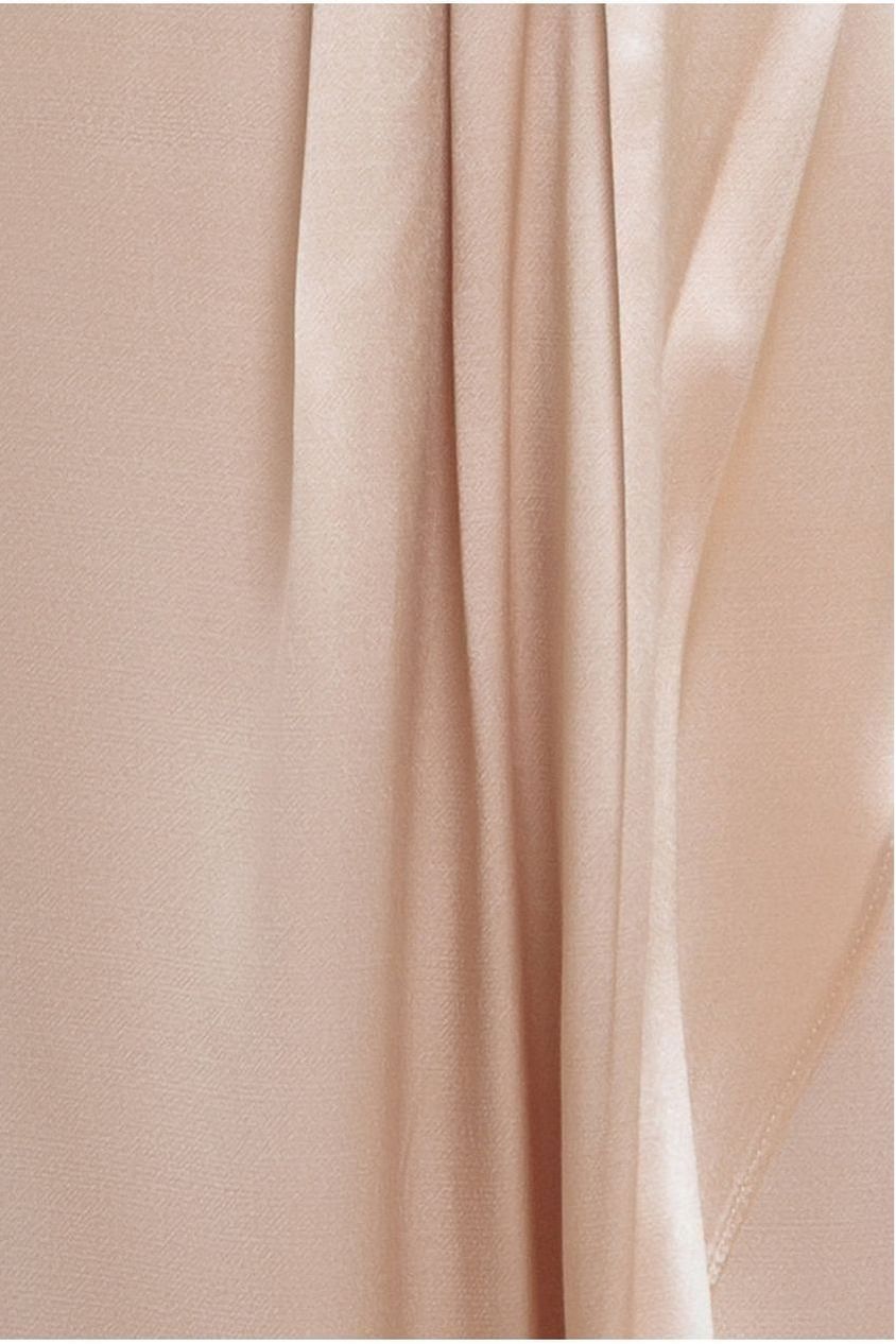 Satin Viscose Front Wrap Midaxi Dress - Champagne DR4002