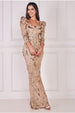 Square Neck Scalloped Lace Maxi - Champagne by Goddiva
