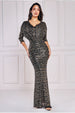 Sequin Cowl Maxi Dress - Black by Goddiva
