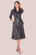Sequin Skater Shirt Dress - Black by Goddiva
