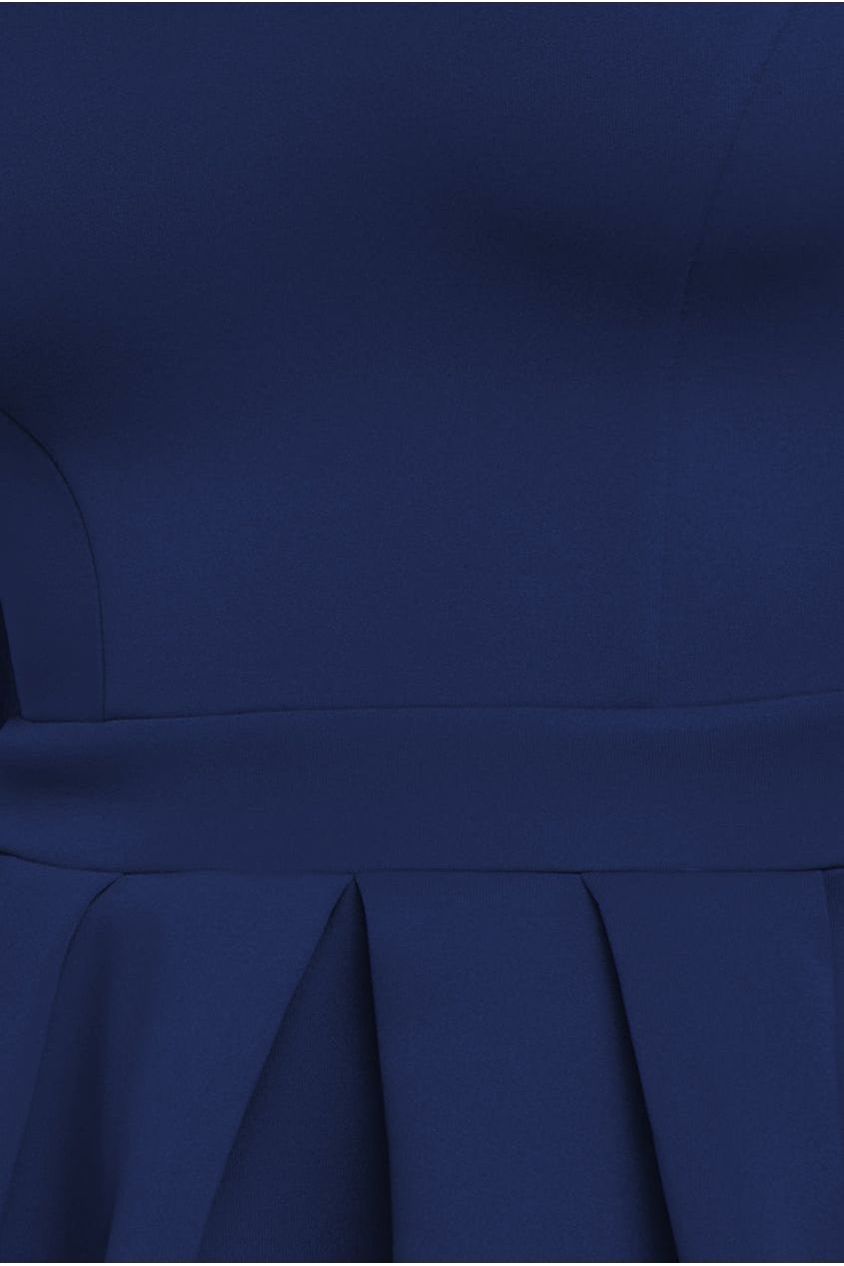 Scuba Foam Skater Midi Dress - Navy DR4133