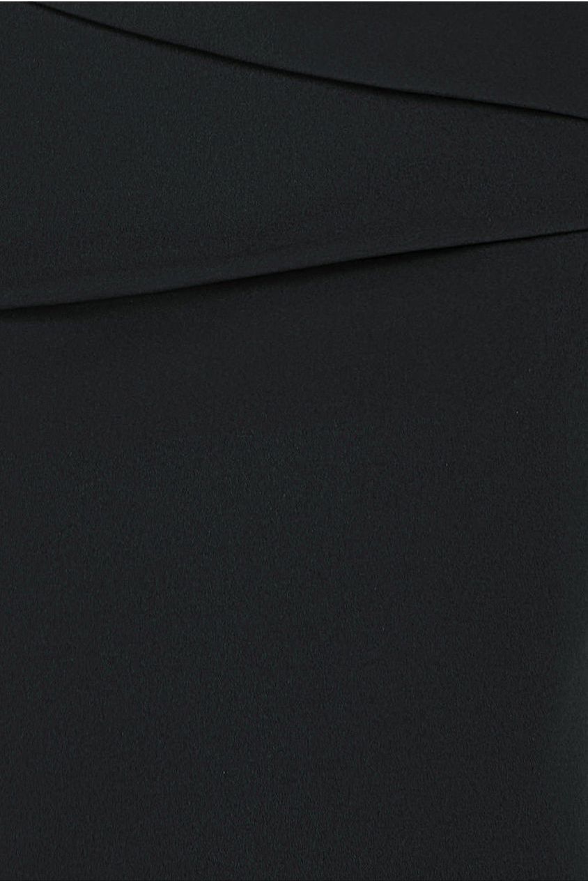 Scuba Bardot Pleated Midi Dress - Black DR4135