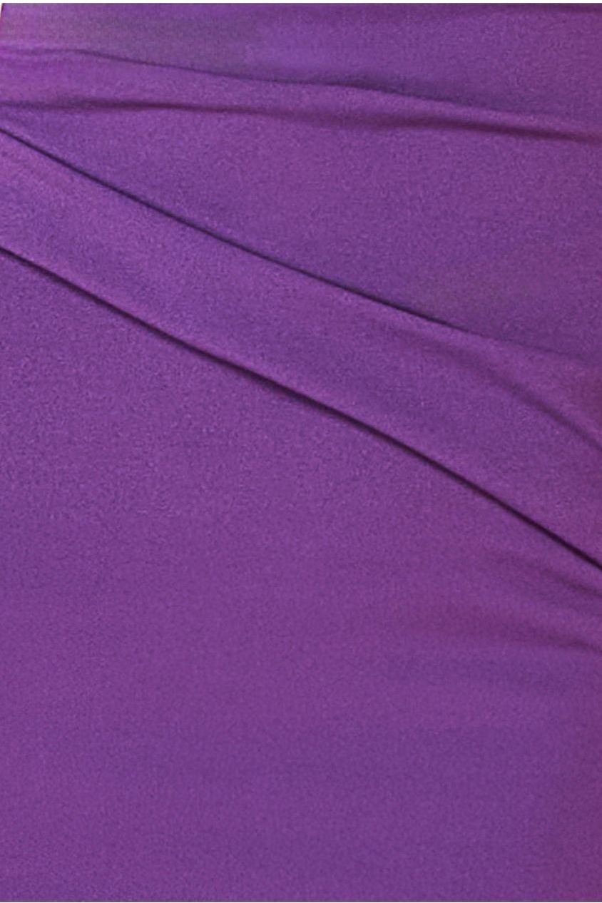 Scuba Bardot Pleated Midi Dress - Purple DR4135