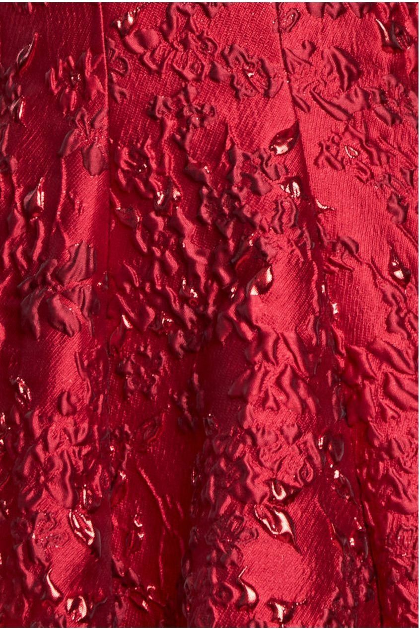 Jacquard Sleeveless A-line Midi Dress - Red DR4163