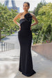 Satin Corsage Scuba Crepe Maxi Dress - Black by Goddiva