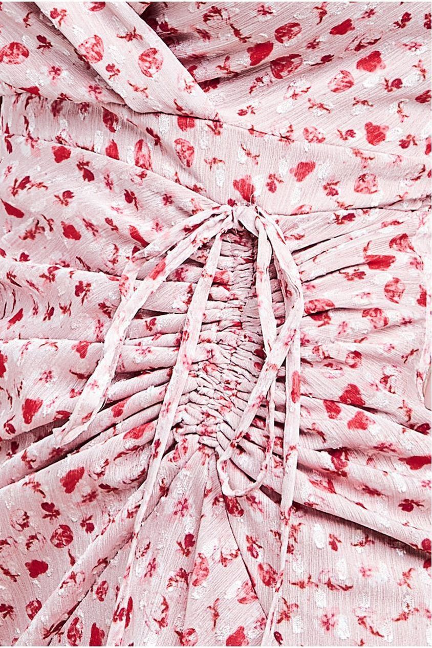 Printed Wrap High And Low Midaxi Dress - Blush DR4319