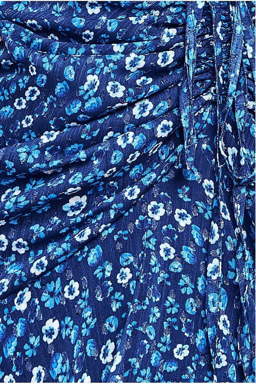Printed Wrap High And Low Midaxi Dress - Navy DR4319