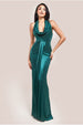 Open Back Cowl Neck Maxi Dress - Emerald Green by Goddiva