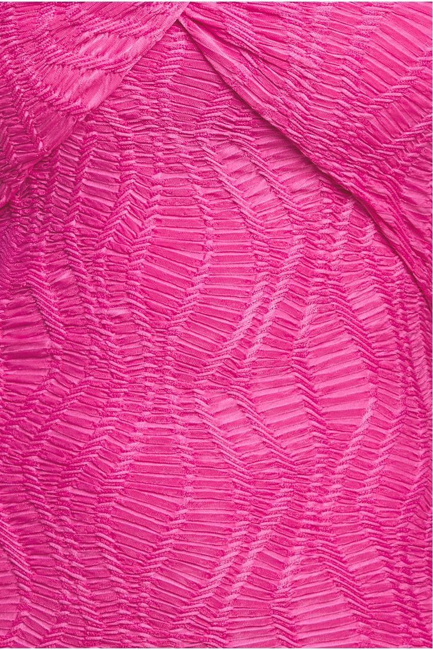 Front Knot Twist Midi Dress - Magenta DR4409