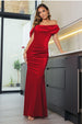 Cowl One Shoulder Velvet Maxi Dress - Red by Goddiva