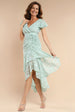 Jacquard Chiffon Wrap High Low Midaxi Dress - SageGreen by Goddiva