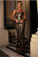 Diamante Strap Fish Scale Sequin Maxi Dress - Gold by Goddiva