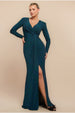 Front Wrap Lurex Bodycon Maxi Dress - Emerald Green by Goddiva