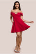 Diamante Heart Trim A-Line Mini Dress - Red by Goddiva