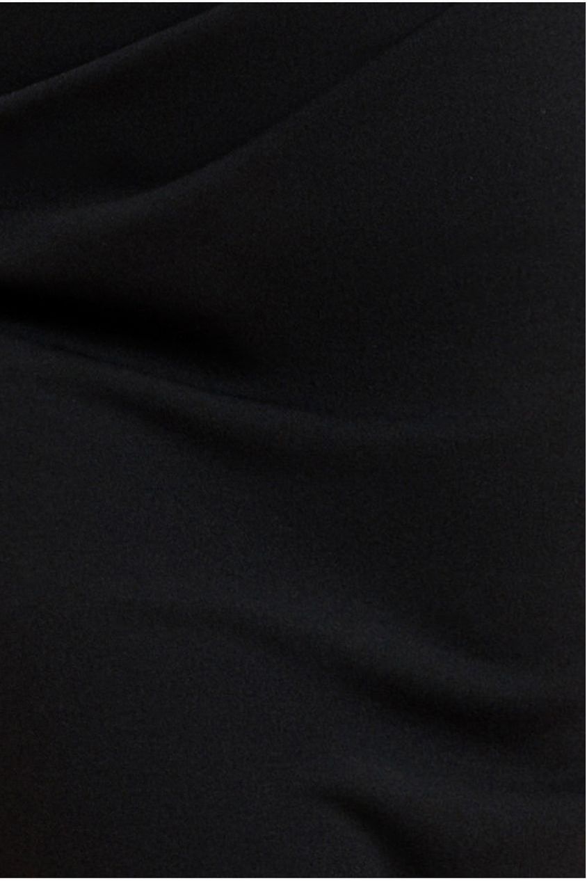 Off Shoulder Back Satin Bow Scuba Maxi Dress - Black DR4708