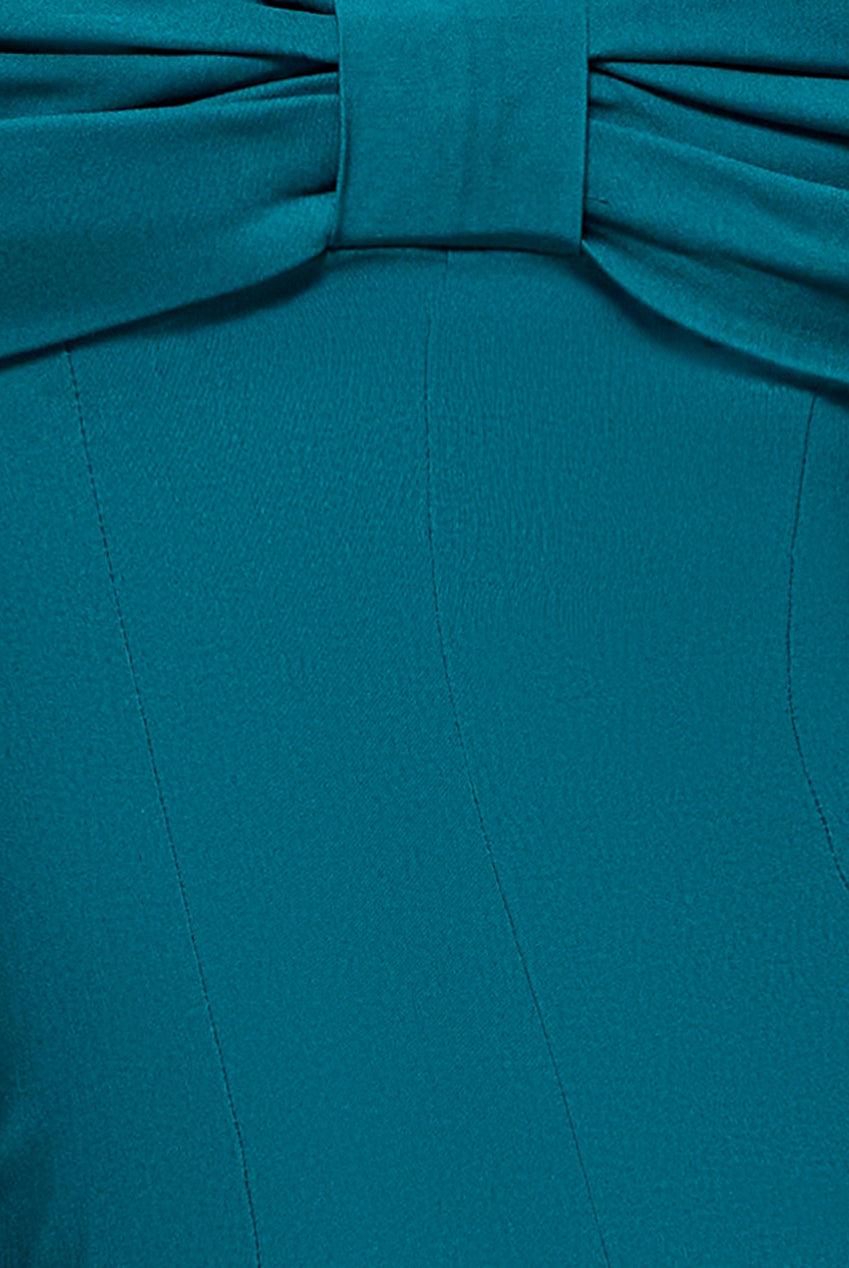 Bardot Bow Neck Maxi Dress - Emerald Green DR4809