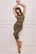 Naked Ruched Bodycon Midi Dress - Khaki by Goddiva