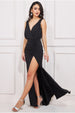 Front Wrap Gathered Maxi Dress - Black by Goddiva
