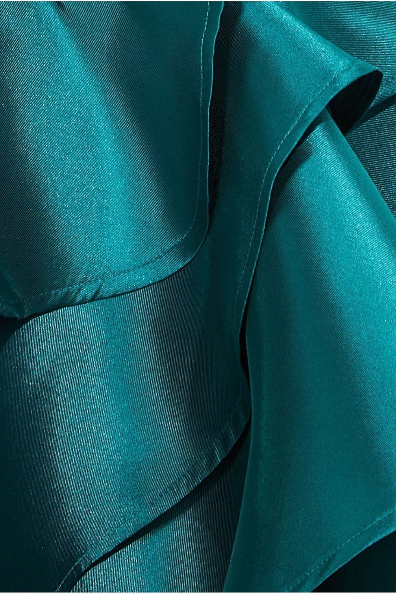 Layered Frilled Mini Dress - Emerald Green DR3403