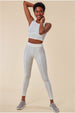 High Neck Crop Top With Leggings Set - White by Cosmochic