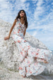 Floral Printed Chiffon Ruffle Maxi - Cream by Goddiva