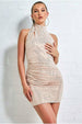 Naked Open Back Halter Neck Midi - Nude by Goddiva