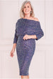 Velvet & Sequin Cowl Midi by Goddiva