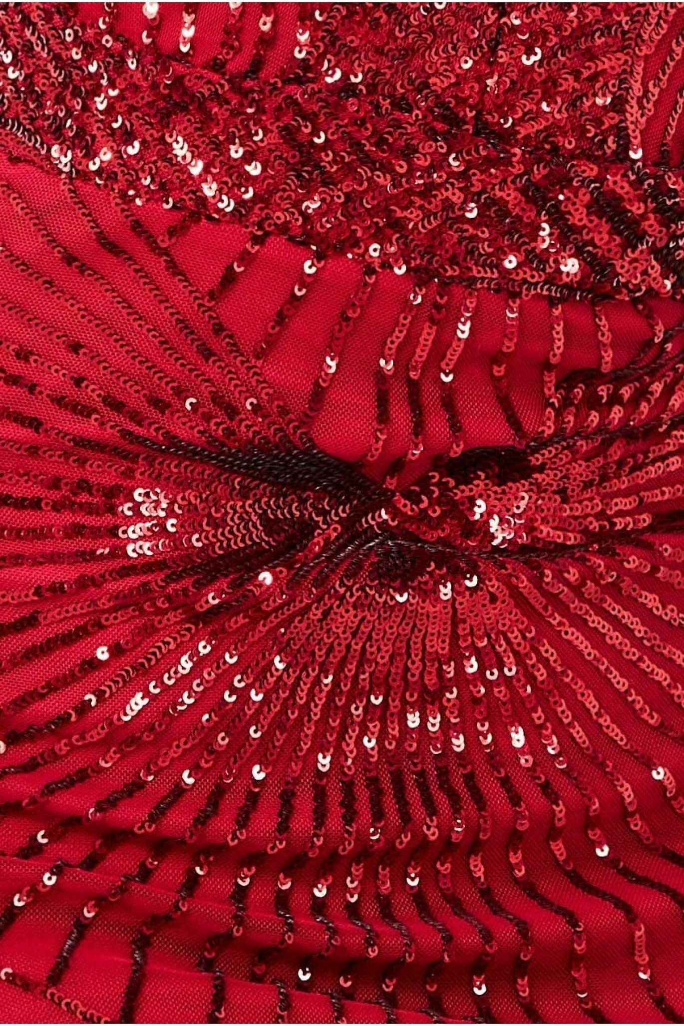Starburst Effect Maxi Dress - Red DR1824