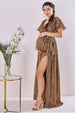 Maternity Wrap Printed Chiffon Maxi Animal Print by Goddiva