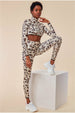 Leopard Print Crop Top&legging Lounge Set - Brown by Cosmochic